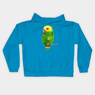 Yellow headed amazon parrot Kids Hoodie